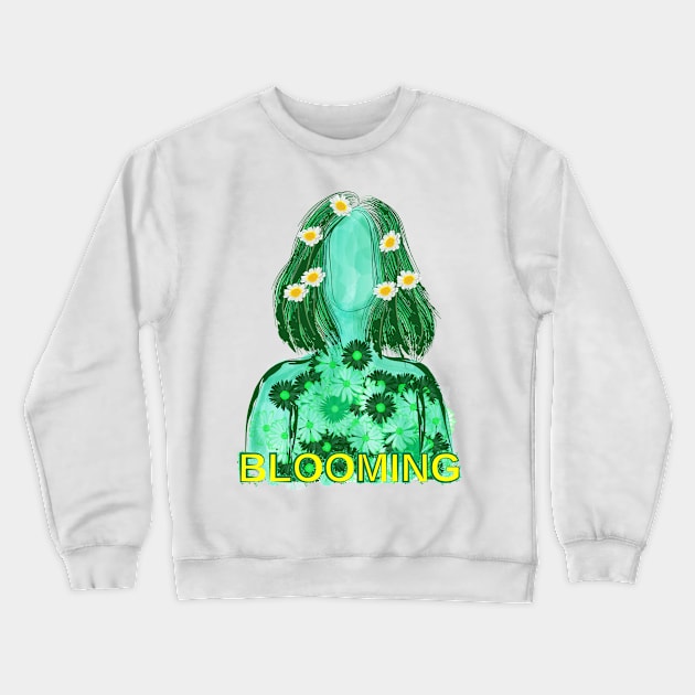 Blooming woman Crewneck Sweatshirt by Salma Ismail